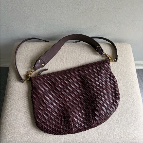Clare V Burgundy Moyen Crossbody Bag Plum - Picture 2 of 14